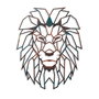 Wallity Lion - 2 Escultura de pared de metal multicolor